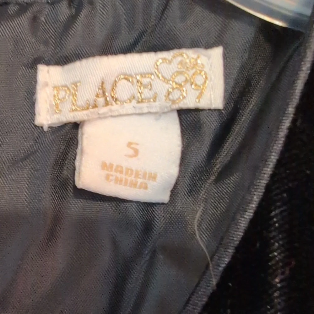 PLACE Solid Black Mixed Media Dress For Special Occasions